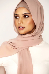 Plain Georgette Khaki Rose