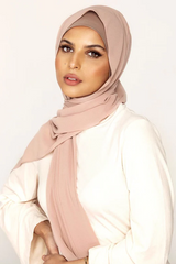 Plain Georgette Khaki Rose