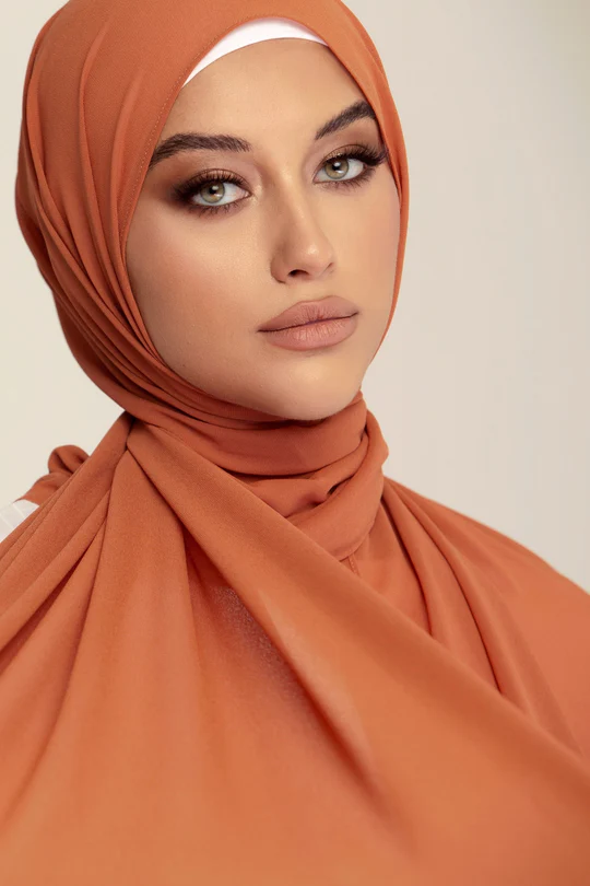 Plain Georgette Coral Bliss