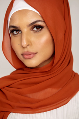 Plain Georgette Burnt Orange