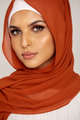 Plain Georgette Burnt Orange