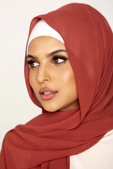 Plain Georgette Rust