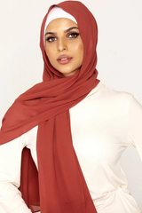 Plain Georgette Rust