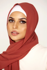 Plain Georgette Rust